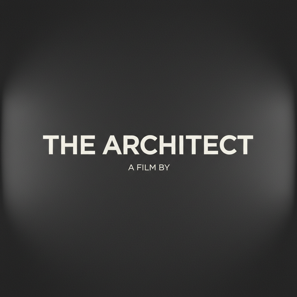 Texto sobre fondo gris degradado que dice The Architect A film by.